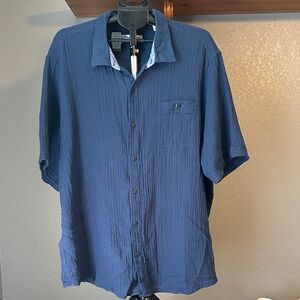 Tommy Bahama Navy Light Cotton Button Down Shirt 2XLB